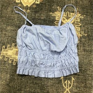 SHEIN Ruched Bust Ruffle Crop Top